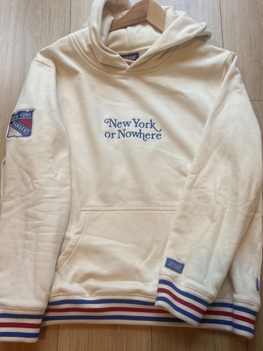 New York or Nowhere Cream Hoodie Sweatshirt Rangers Women